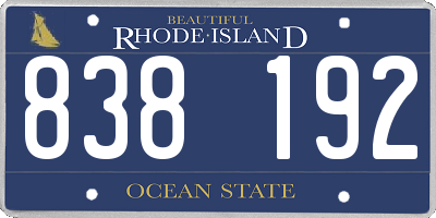 RI license plate 838192