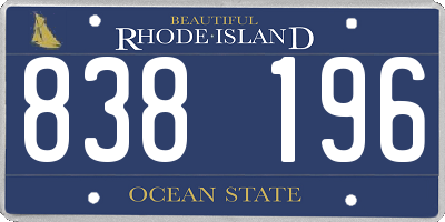 RI license plate 838196
