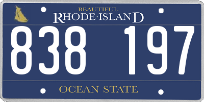 RI license plate 838197