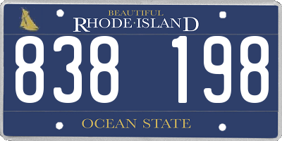 RI license plate 838198