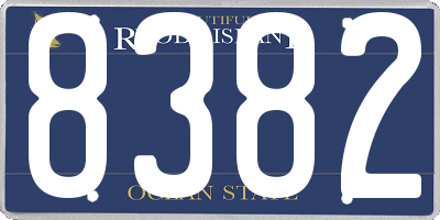 RI license plate 8382