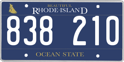 RI license plate 838210