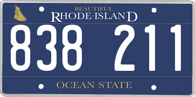 RI license plate 838211
