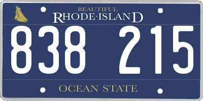 RI license plate 838215