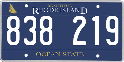 RI license plate 838219