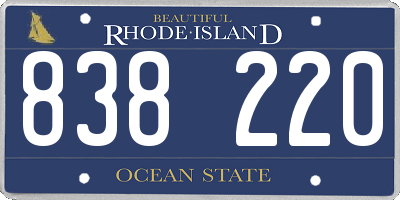 RI license plate 838220