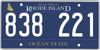 RI license plate 838221