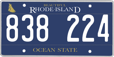 RI license plate 838224