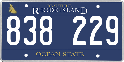 RI license plate 838229