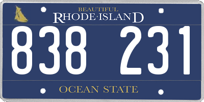 RI license plate 838231