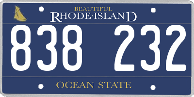 RI license plate 838232