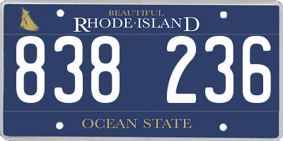 RI license plate 838236
