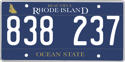 RI license plate 838237