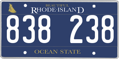 RI license plate 838238