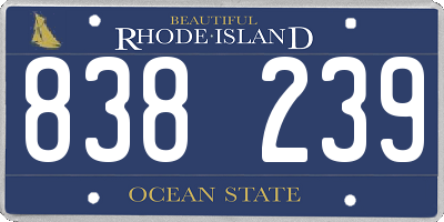 RI license plate 838239