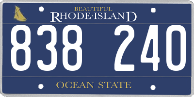 RI license plate 838240