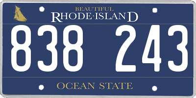 RI license plate 838243
