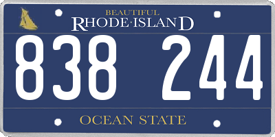 RI license plate 838244
