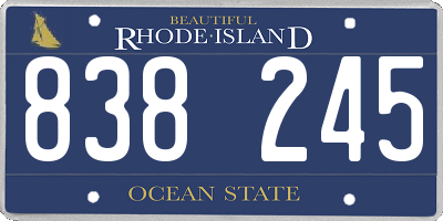 RI license plate 838245