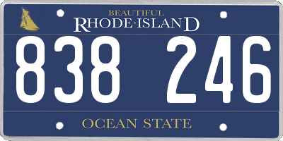 RI license plate 838246