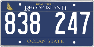 RI license plate 838247