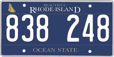 RI license plate 838248