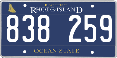 RI license plate 838259