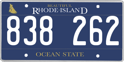 RI license plate 838262