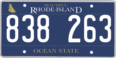 RI license plate 838263