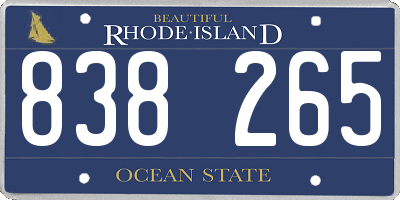 RI license plate 838265