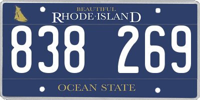 RI license plate 838269