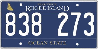 RI license plate 838273