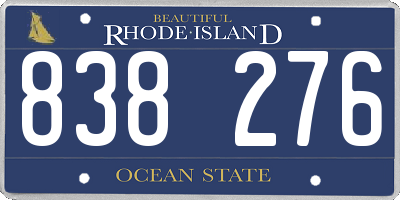 RI license plate 838276