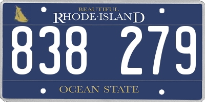 RI license plate 838279