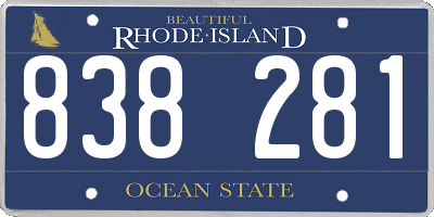 RI license plate 838281