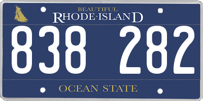 RI license plate 838282