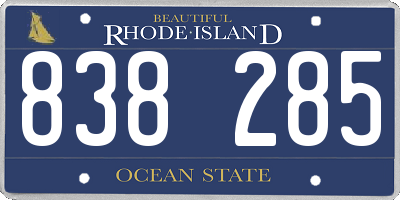RI license plate 838285