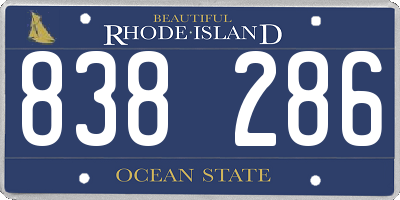 RI license plate 838286