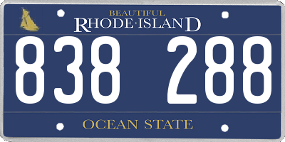 RI license plate 838288