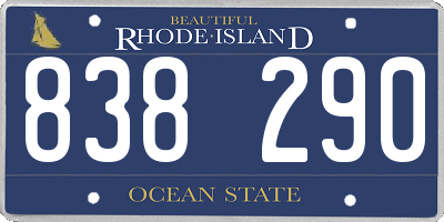 RI license plate 838290