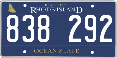 RI license plate 838292