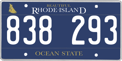 RI license plate 838293