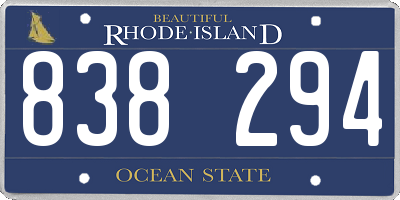 RI license plate 838294
