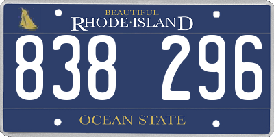 RI license plate 838296