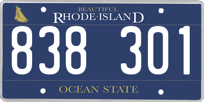 RI license plate 838301