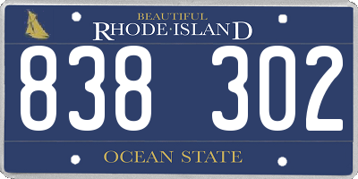 RI license plate 838302