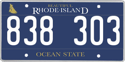 RI license plate 838303