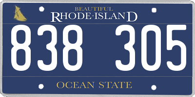 RI license plate 838305
