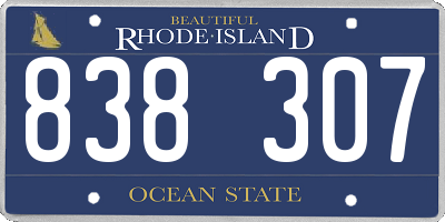 RI license plate 838307