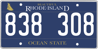 RI license plate 838308